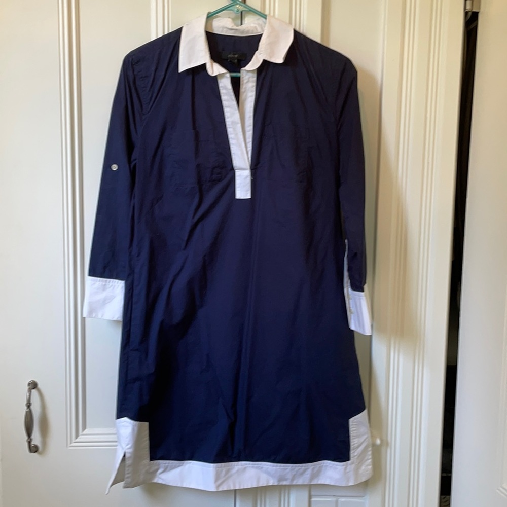 JCREW navy and white collared dress - size 2